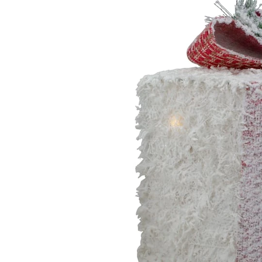 Northlight LED Frosted Rattan Christmas Gift Boxes With Pinecones Set 4 Northlight LED Frosted Rattan Christmas Gift Boxes With Pinecones Set - Image 4