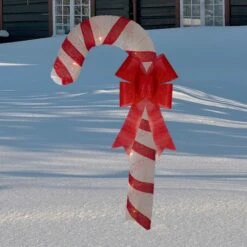 Northlight 6ft. Pre-Lit Red & White Glitter Candy Cane Christmas Outdoor Décor 16 Northlight 6ft. Pre-Lit Red & White Glitter Candy Cane Christmas Outdoor Décor -Northlight Shop D491616S 12