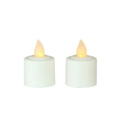 Northlight 1.5" White LED Flickering Amber Lighted Christmas Votive Candles, 2ct.