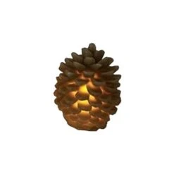 Northlight 3.75" Brown Flameless LED Lighted Flickering Pine Cone Christmas Candle