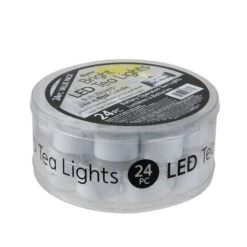 LED Lighted Flickering Flameless White Christmas Tea Light Candles, 24ct. -Northlight Shop D491650S 2