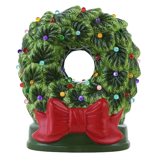 9" LED Nostalgic Ceramic Wreath 1 9" LED Nostalgic Ceramic Wreath