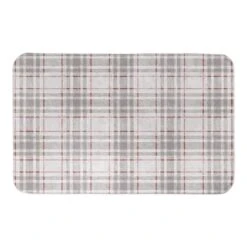 Designs Direct Holiday Gray Plaid Bath Mat, 34" X 21"