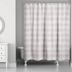 Holiday Gray Plaid Shower Curtain -Northlight Shop D517985S 2