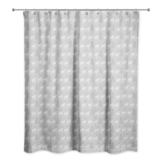 Deer & Tree Pattern Shower Curtain 1 Deer & Tree Pattern Shower Curtain