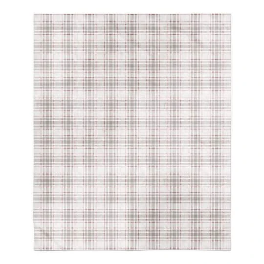 Holiday Gray Plaid 50x60 Sherpa Fleece Blanket 2 Holiday Gray Plaid 50x60 Sherpa Fleece Blanket - Image 2