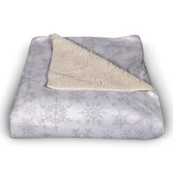 Noel Snowflake Pattern 50x60 Sherpa Fleece Blanket -Northlight Shop D518016S 3