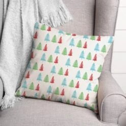 Christmas Trees Throw Pillow -Northlight Shop D518052S 2
