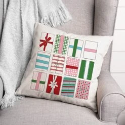 Gift Boxes 18x18 Throw Pillow 5 Gift Boxes 18x18 Throw Pillow -Northlight Shop D518054S 2