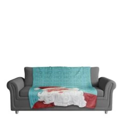Santa Ho Ho Ho 50x60 Sherpa Fleece Blanket -Northlight Shop D518077S 2