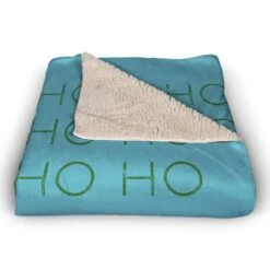 Santa Ho Ho Ho 50x60 Sherpa Fleece Blanket -Northlight Shop D518077S 3