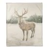 Winter Deer 50x60 Coral Fleece Blanket