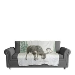 Winter Moose 50x60 Coral Fleece Blanket -Northlight Shop D518119S 3