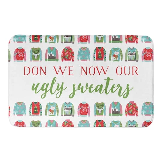 Designs Direct Don Our Ugly Sweaters Bath Mat, 34" X 21" 1 Designs Direct Don Our Ugly Sweaters Bath Mat, 34" X 21"