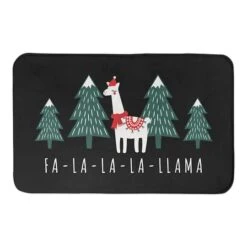 Designs Direct Holiday Caroling Llama Bath Mat, 34" X 21"