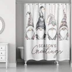 Seasons Greetings Gnomes Shower Curtain -Northlight Shop D518169S 2