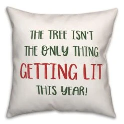Getting Lit Xmas Tree 18x18 Throw Pillow 6 Getting Lit Xmas Tree 18x18 Throw Pillow -Northlight Shop D518171S 2