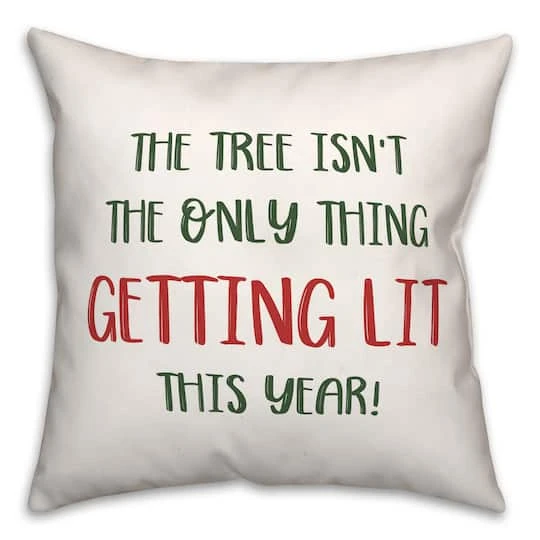 Getting Lit Xmas Tree 18x18 Throw Pillow 3 Getting Lit Xmas Tree 18x18 Throw Pillow - Image 3