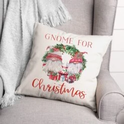Gnomes For Christmas Throw Pillow -Northlight Shop D518174S 2