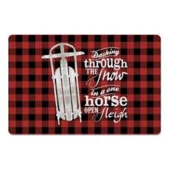 Open Sleigh Buffalo Print 27x18 Floor Mat