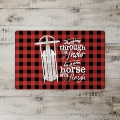 Open Sleigh Buffalo Print 27x18 Floor Mat 5 Open Sleigh Buffalo Print 27x18 Floor Mat -Northlight Shop D518210S 2