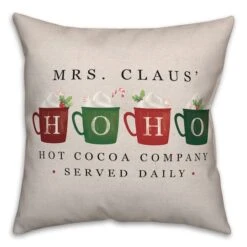 Mrs Claus Hoho Cocoa 18x18 Throw Pillow 5 Mrs Claus Hoho Cocoa 18x18 Throw Pillow -Northlight Shop D518223S 2