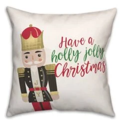 Holly Jolly Nutcracker 18x18 Throw Pillow -Northlight Shop D518225S 2