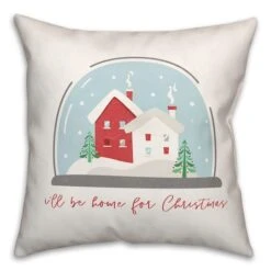 Home Christmas Snow Globe Throw Pillow -Northlight Shop D518226S 2