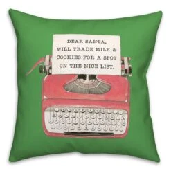 Typewriter 18x18 Throw Pillow -Northlight Shop D518233S 2