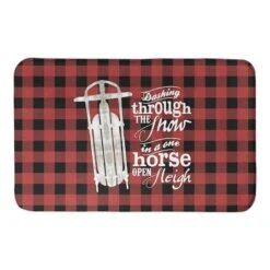 Designs Direct Open Sleigh Buffalo Check Bath Mat, 34" X 21"