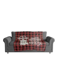 One Horse Open Sleigh 50x60 Coral Fleece Blanket -Northlight Shop D518277S 3