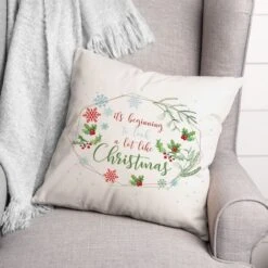 Beginning Look Christmas 18x18 Throw Pillow 5 Beginning Look Christmas 18x18 Throw Pillow -Northlight Shop D518279S 2