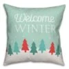 Welcome Winter Retro Forest 18x18 Throw Pillow