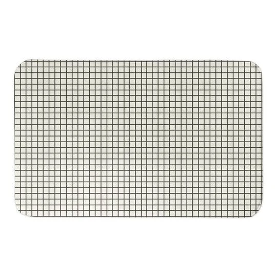 Designs Direct Dark On Light Grid Bath Mat, 34" X 21" 2 Designs Direct Dark On Light Grid Bath Mat, 34" X 21" - Image 2