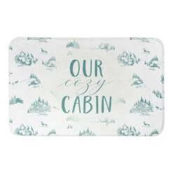 Designs Direct Snowy Town Teal Cozy Cab Bath Mat, 34" X 21"