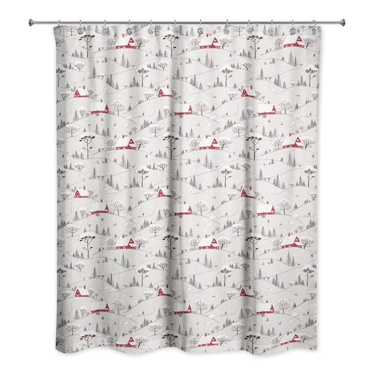 Snowy Village Shower Curtain 1 Snowy Village Shower Curtain