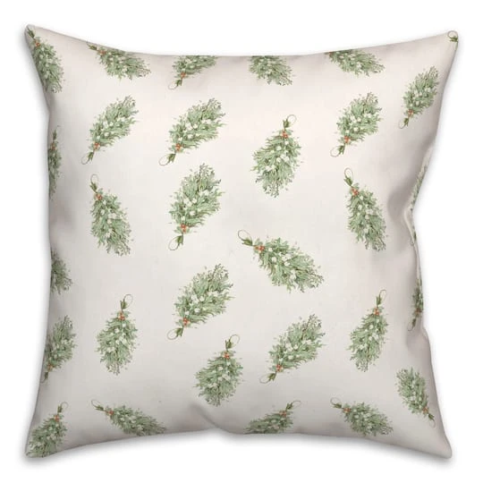 Mistletoe Pattern 18x18 Throw Pillow 2 Mistletoe Pattern 18x18 Throw Pillow - Image 2
