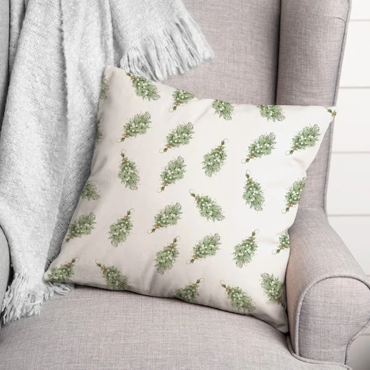 Mistletoe Pattern 18x18 Throw Pillow 3 Mistletoe Pattern 18x18 Throw Pillow - Image 3