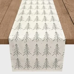 Tree Winter Snow 16x72 Poly Twill Table Runner -Northlight Shop D518492S 2