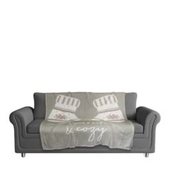 Warm And Cozy Mittens 50x60 Coral Fleece Blanket -Northlight Shop D518501S 3