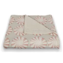 Peppermint Candy 50x60 Coral Fleece Blanket -Northlight Shop D518502S 2