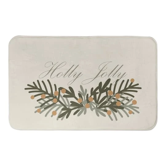 Designs Direct Holly Jolly Greenery Bath Mat, 34" X 21" 2 Designs Direct Holly Jolly Greenery Bath Mat, 34" X 21" - Image 2