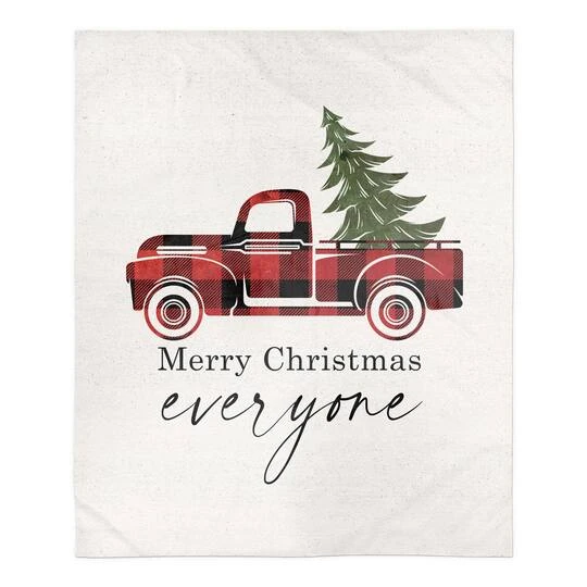 Merry Christmas Truck Sherpa Fleece Blanket 2 Merry Christmas Truck Sherpa Fleece Blanket - Image 2