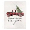 Merry Christmas Truck Sherpa Fleece Blanket