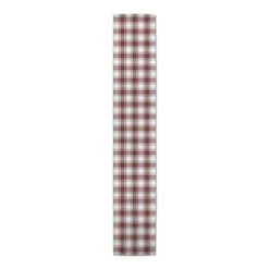 Red Gray Plaid 16x90 Cotton Twill Runner -Northlight Shop D518561S 3