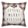 Joyful Merry Blessed 18x18 Throw Pillow