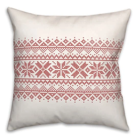Knit Snowflakes 18x18 Throw Pillow 2 Knit Snowflakes 18x18 Throw Pillow - Image 2