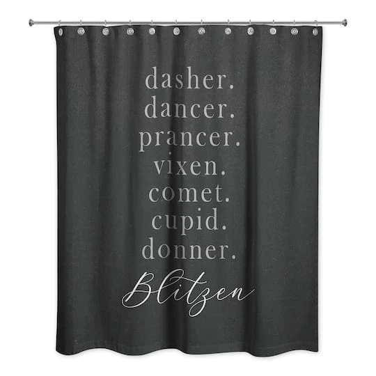 Reindeer Names Shower Curtain 2 Reindeer Names Shower Curtain - Image 2