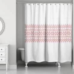 Knit Snowflakes Shower Curtain -Northlight Shop D518568S 2
