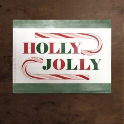 Holly Jolly Candy 18x14 Cotton Twill Placemat 5 Holly Jolly Candy 18x14 Cotton Twill Placemat -Northlight Shop D518570S 2